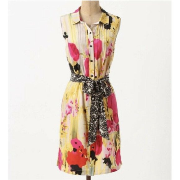 Anthropologie Tabitha Auberita 100% Silk Dress - 4 - Picture 2 of 4